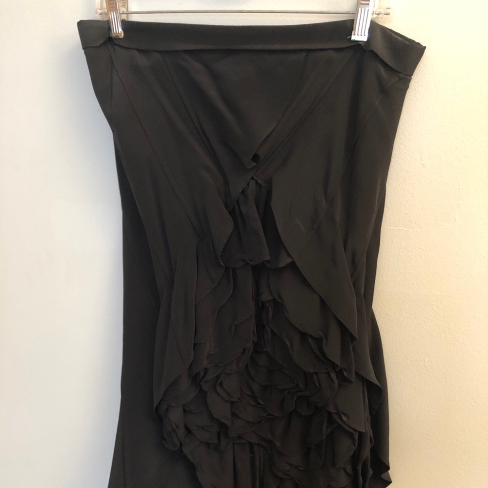 Robert Rodriguez Strapless Silk Rose Dress